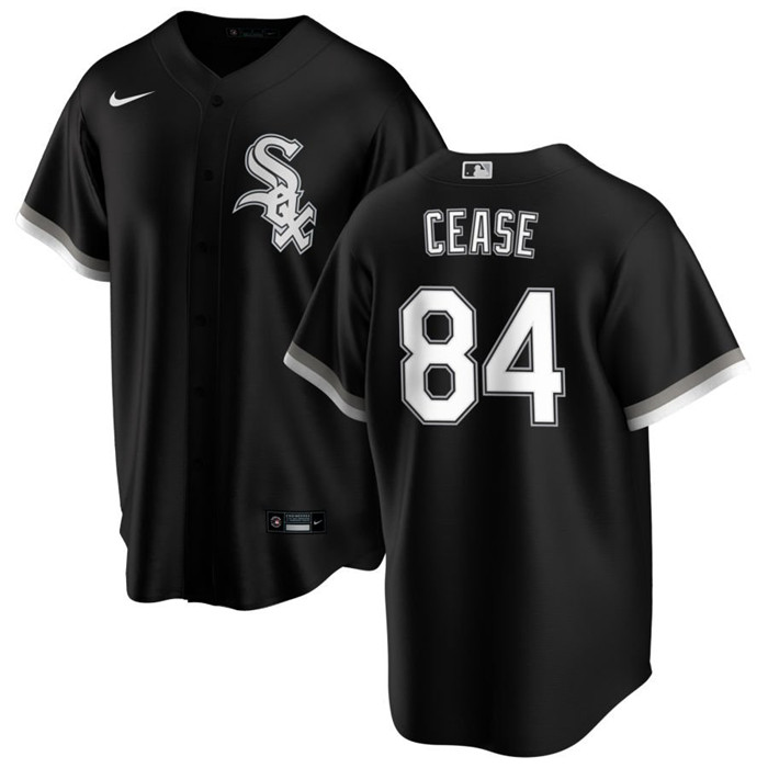 Men's Chicago White Sox #84 Dylan Cease Black Cool Base Stitched Jersey